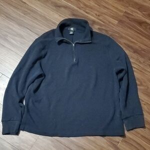 Calvin Klein Men's Navy Quarter-Zip Knit 100% Cotton Sweater